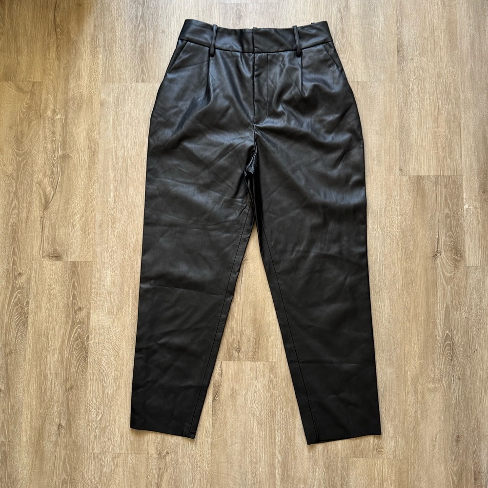 Zara Faux Leather Trousers pants - Picture 3 of 9
